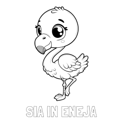 Online izdelana pobarvanka - Pobarvanka imena SIA IN ENEJA in otroška pobarvanka flaminga