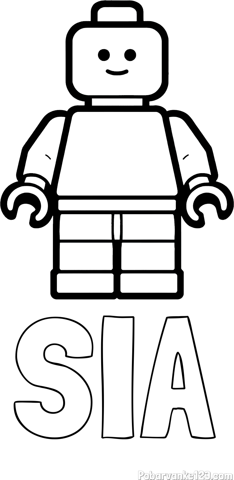 Pobarvanka imena SIA in pobarvanka LEGO figurice fanta
