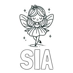 Pobarvanka imena SIA ter čarobne vile