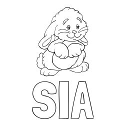 Pobarvanka imena SIA ter prikupnega zajčka