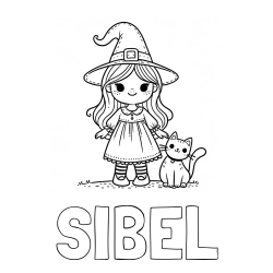 Online izdelana pobarvanka - Pobarvanka imena SIBEL