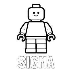 Online izdelana pobarvanka - Pobarvanka imena SIGMA in pobarvanka LEGO figurice fanta