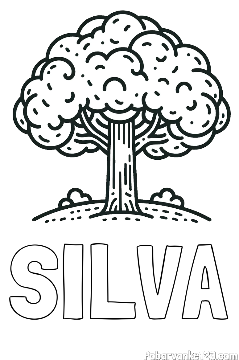 Pobarvanka imena SILVA in pobarvanka drevesa