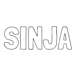 Online izdelana pobarvanka - Pobarvanka imena SINJA