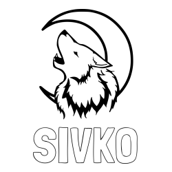 Online izdelana pobarvanka - Pobarvanka imena SIVKO in pobarvanka volk in lune