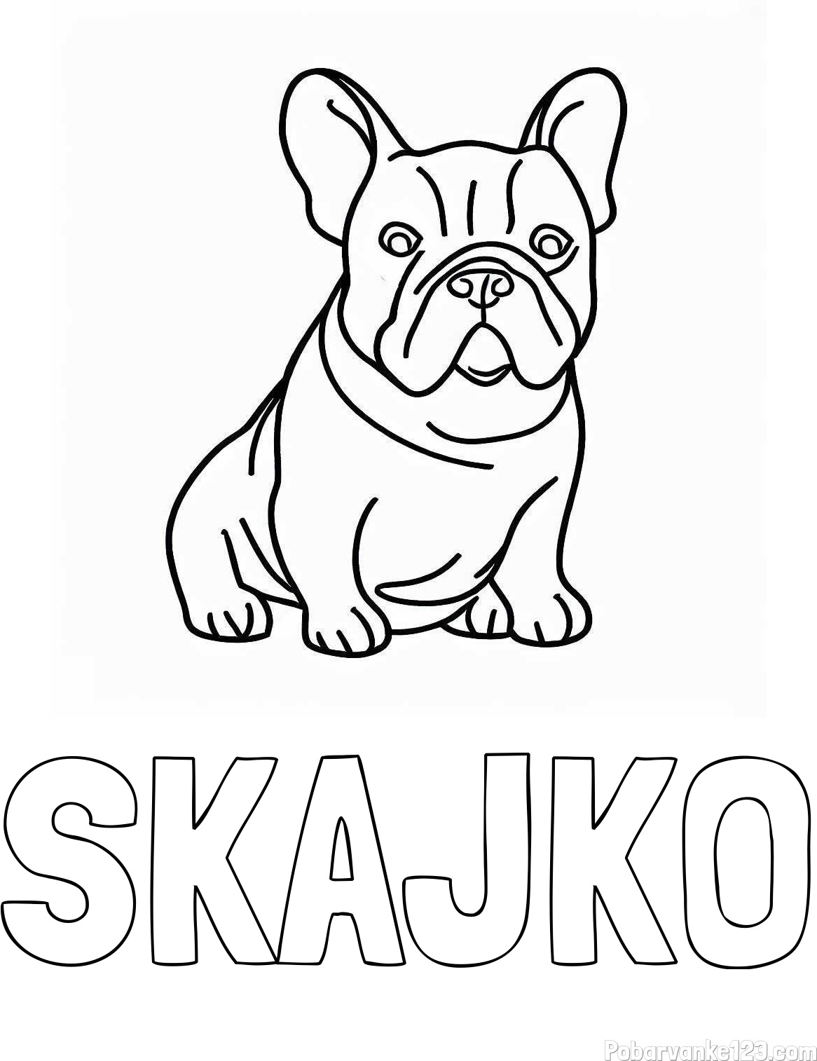Pobarvanka imena SKAJKO in pobarvanka francoskega buldoga