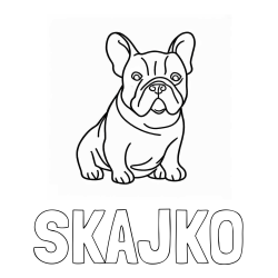 Pobarvanka imena SKAJKO in pobarvanka francoskega buldoga