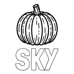 Online izdelana pobarvanka - Pobarvanka imena SKY in pobarvanka buče