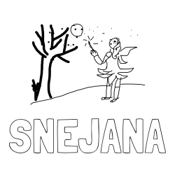 Online izdelana pobarvanka - Pobarvanka imena SNEJANA in mavrična vila