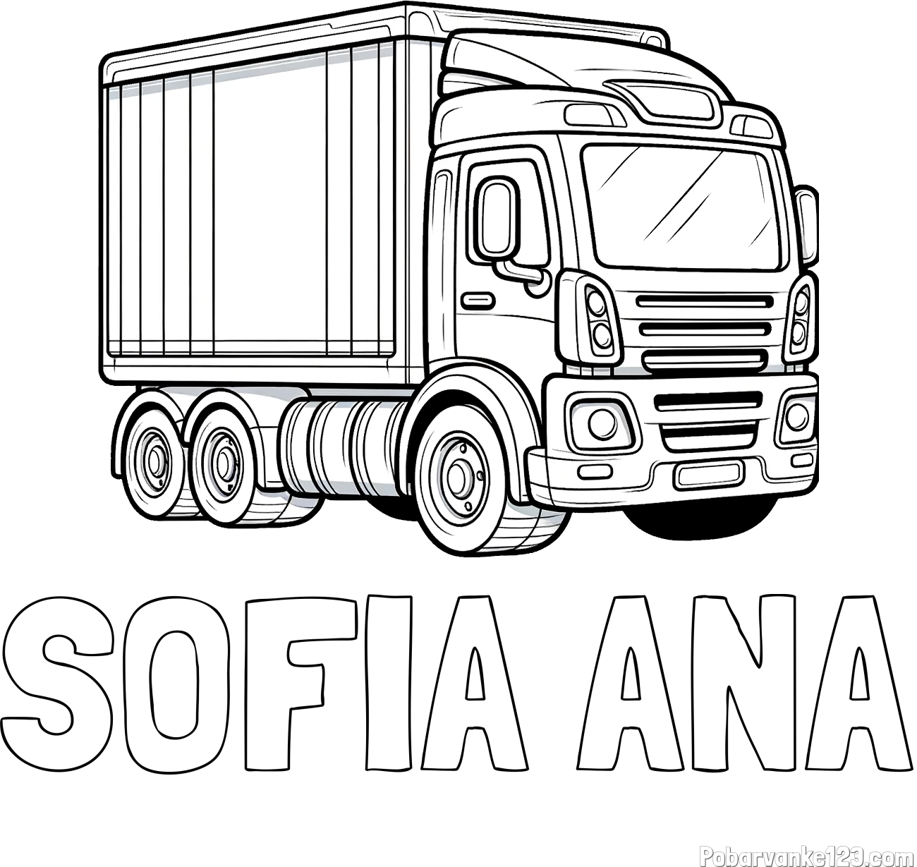 Pobarvanka imena SOFIA ANA in pobarvanka velikega tovornjaka