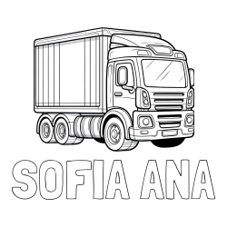 Online izdelana pobarvanka - Pobarvanka imena SOFIA ANA in pobarvanka velikega tovornjaka