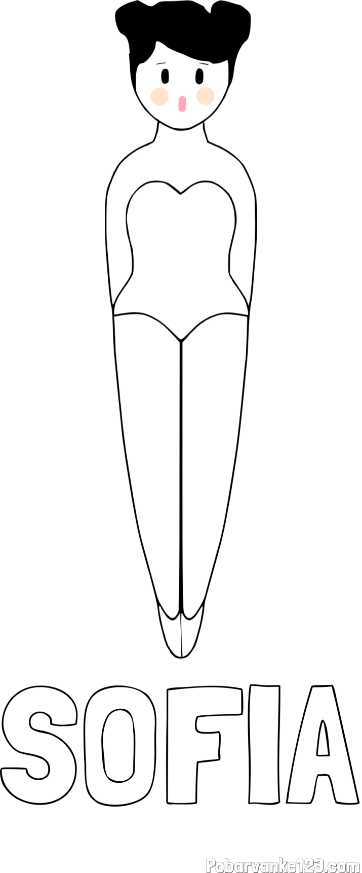 Pobarvanka imena SOFIA in enostavna pobarvanka baletke