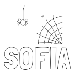 Online izdelana pobarvanka - Pobarvanka imena SOFIA in HALLOWEN