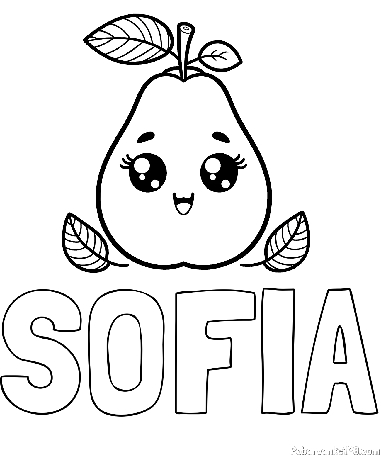 Pobarvanka imena SOFIA in pobarvanka hruške