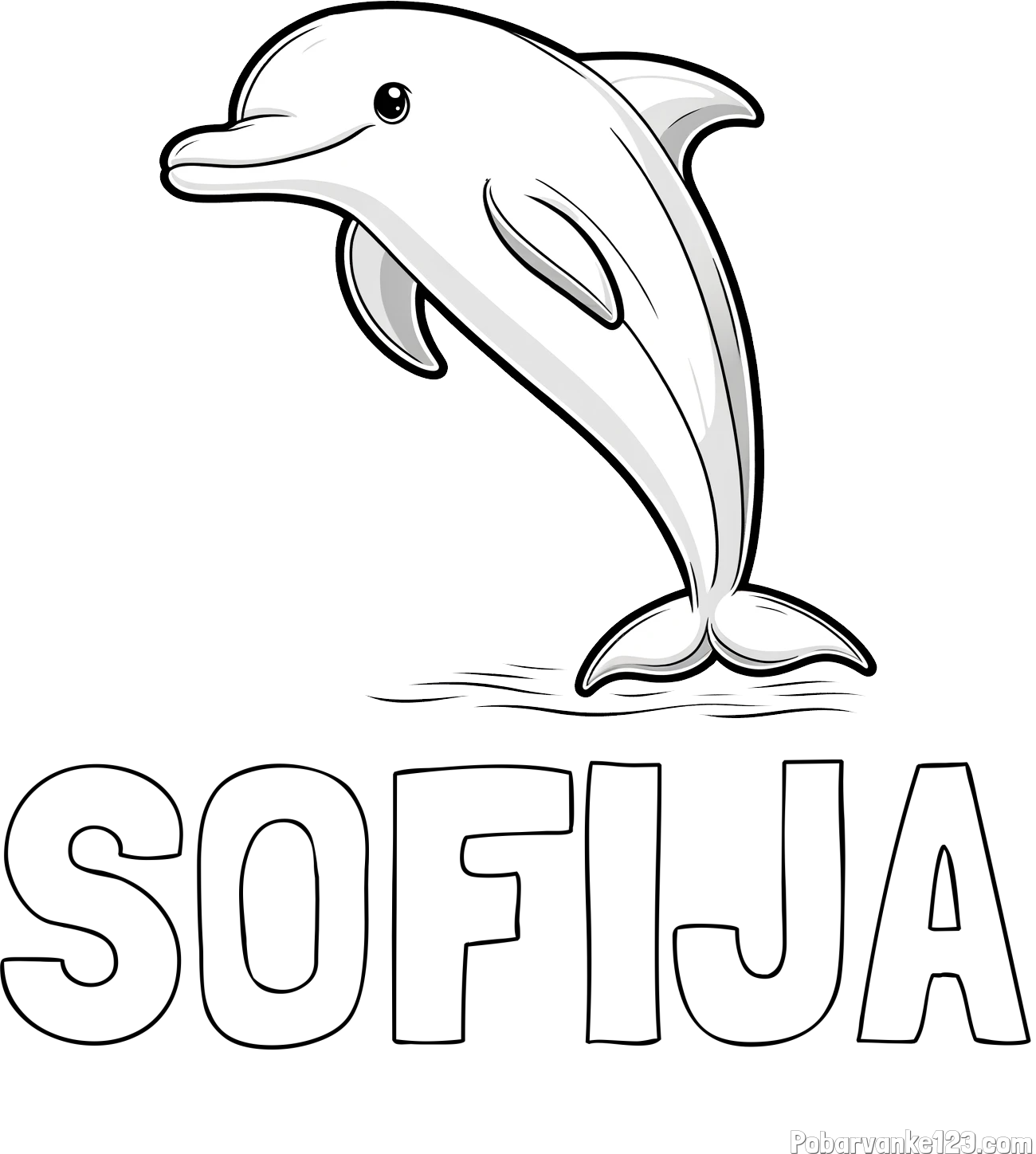 Pobarvanka imena SOFIJA in pobarvanka delfina