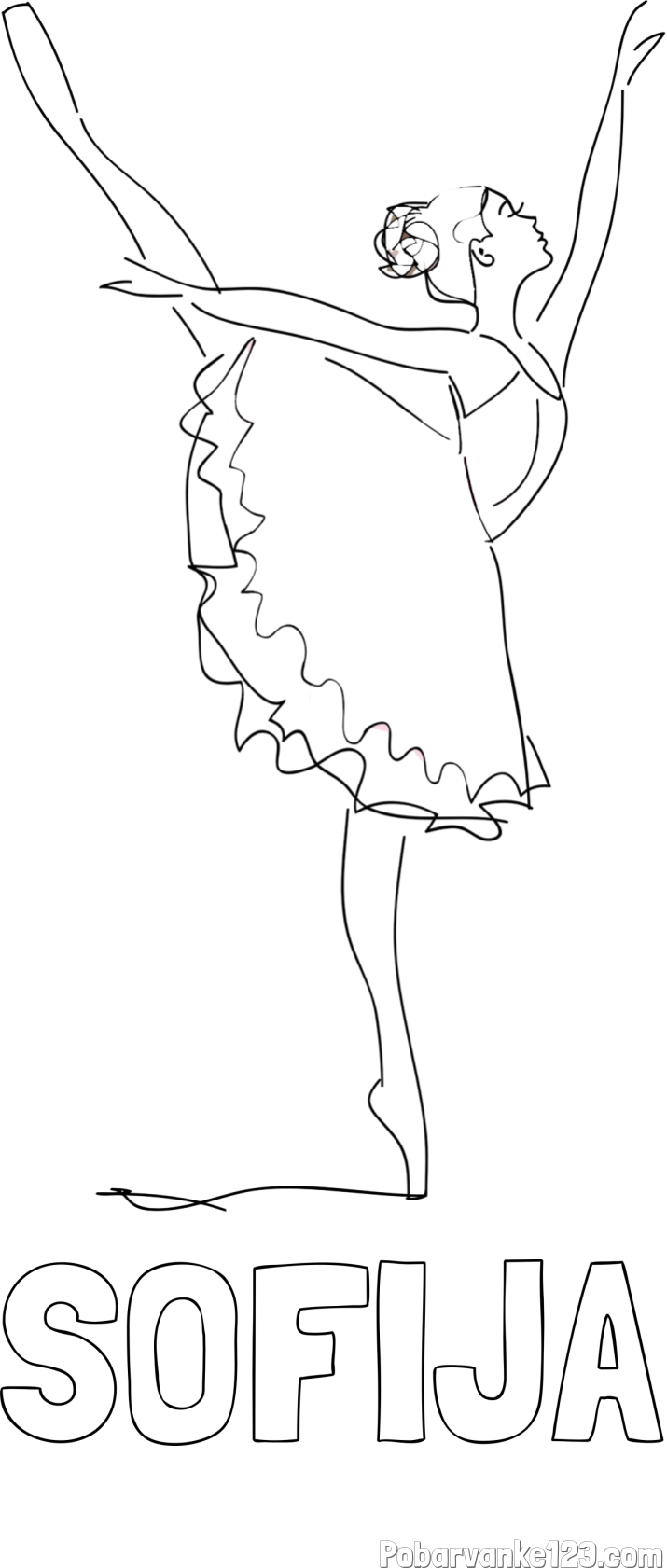 Pobarvanka imena SOFIJA in pobarvanka ljubke baletke
