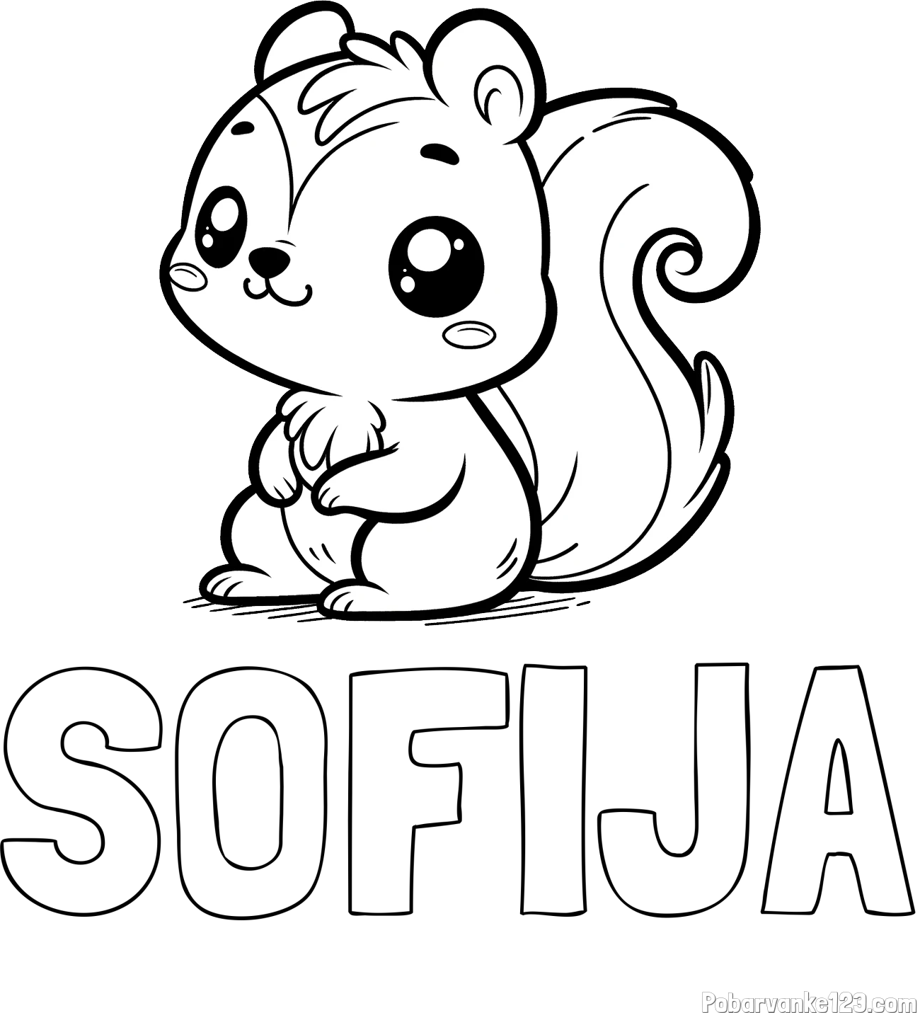 Pobarvanka imena SOFIJA in pobarvanka veverice