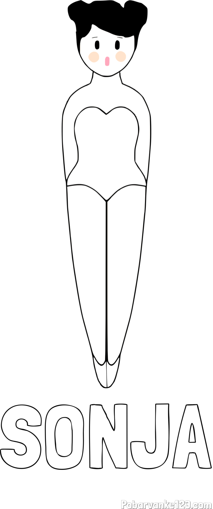 Pobarvanka imena SONJA in enostavna pobarvanka baletke