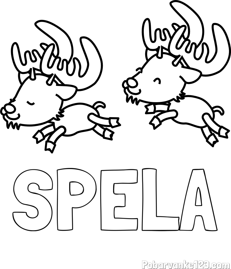 Pobarvanka imena ŠPELA in jelenčka