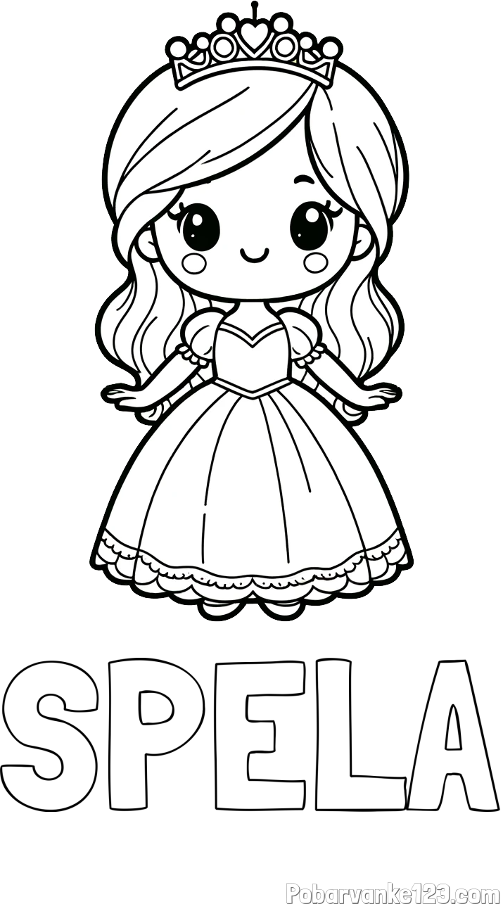 Pobarvanka imena ŠPELA in pobarvanka ljubke princeske