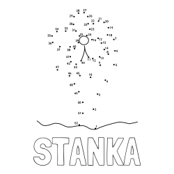 Online izdelana pobarvanka - Pobarvanka imena STANKA in Črtna pobarvanka cvetlice