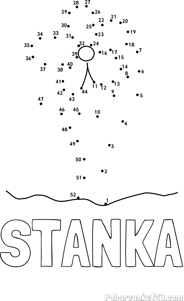 Pobarvanka imena STANKA in Črtna pobarvanka cvetlice