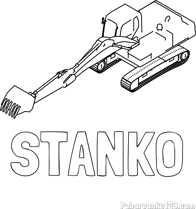 Pobarvanka imena STANKO in pobarvanka bagra