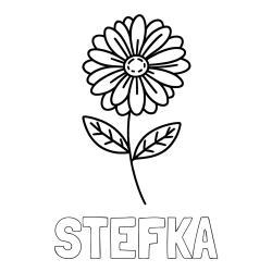 Online izdelana pobarvanka - Pobarvanka imena ŠTEFKA in pobarvanka rožice
