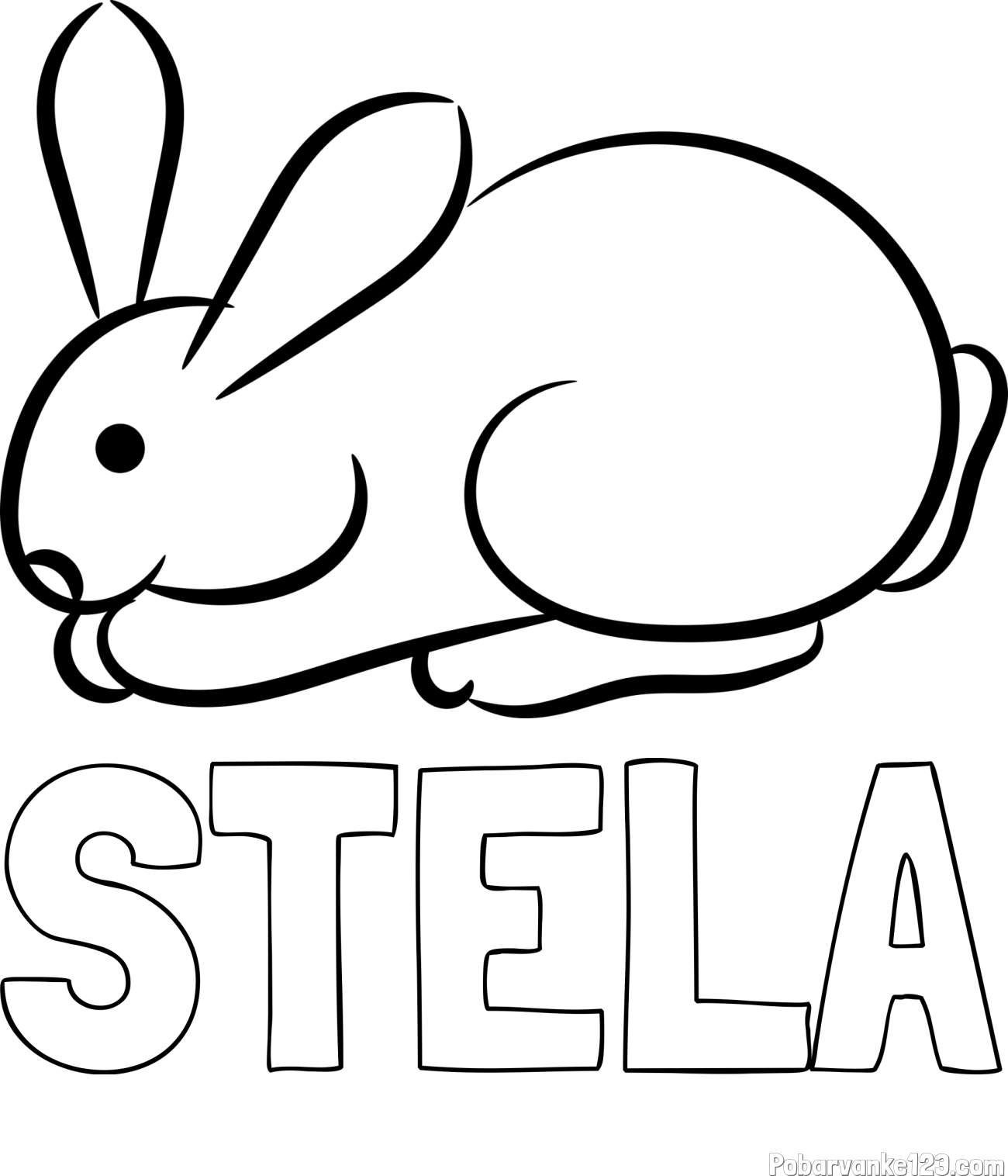 Pobarvanka imena STELA in pobarvanka majhnega zajčka