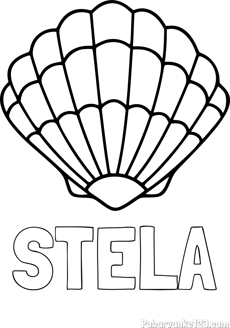 Pobarvanka imena STELA in pobarvanka školjke