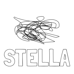 Online izdelana pobarvanka - Pobarvanka imena STELLA in najdi in pobarvaj
