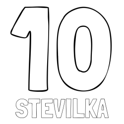Online izdelana pobarvanka - Pobarvanka imena ŠTEVILKA in pobarvanka številke deset (10)