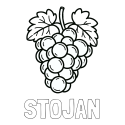 Online izdelana pobarvanka - Pobarvanka imena STOJAN in otroška pobarvanka grozdja