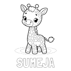 Online izdelana pobarvanka - Pobarvanka imena SUMEJA in pobarvanka žirafe