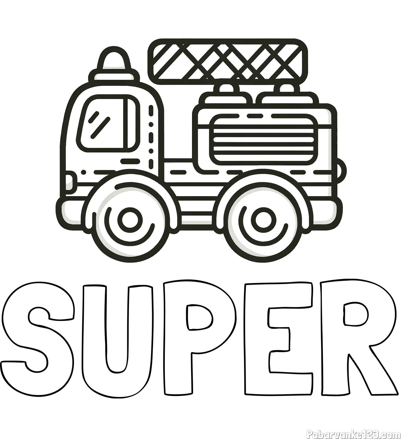 Pobarvanka imena SUPER in pobarvanka gasilski avto