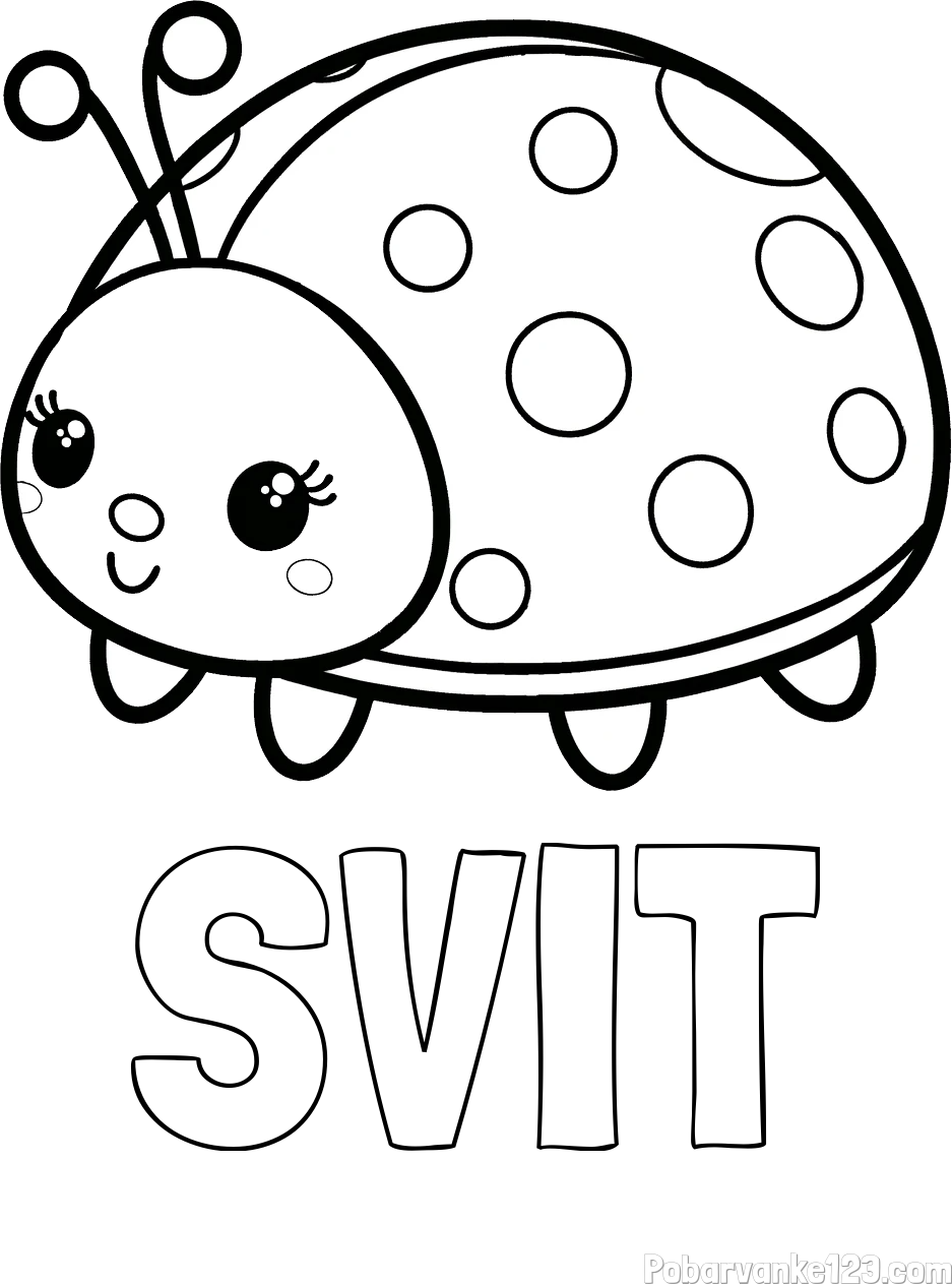 Pobarvanka imena SVIT in pobarvanka ljubke pikapolonice