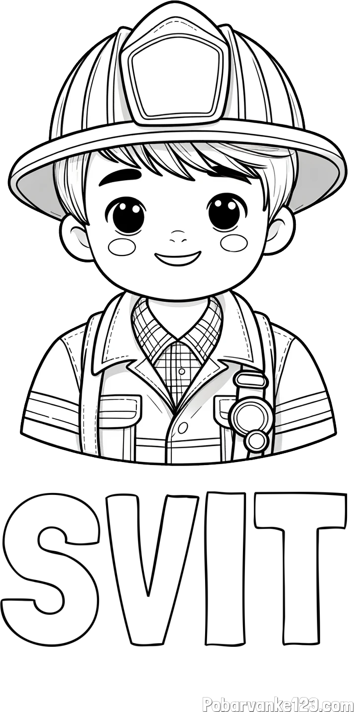 Pobarvanka imena SVIT in pobarvanka mladega gasilca