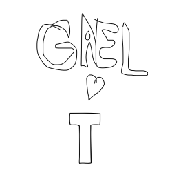 Online izdelana pobarvanka - Pobarvanka imena T in GAEL IME