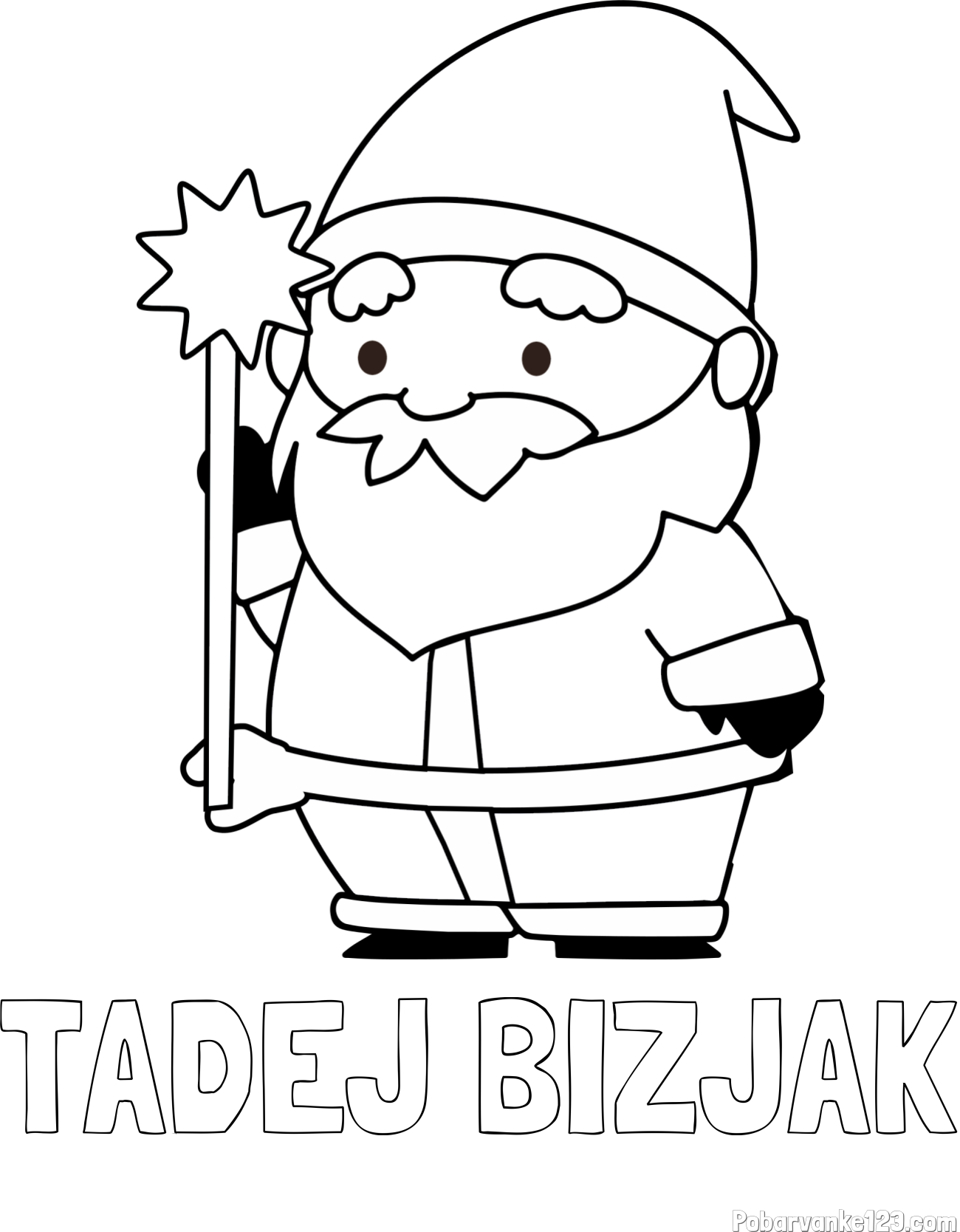 Pobarvanka imena TADEJ BIZJAK in dedek Mraz