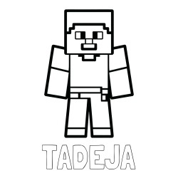 Online izdelana pobarvanka - Pobarvanka imena TADEJA in pobarvanka Minecraft figurice