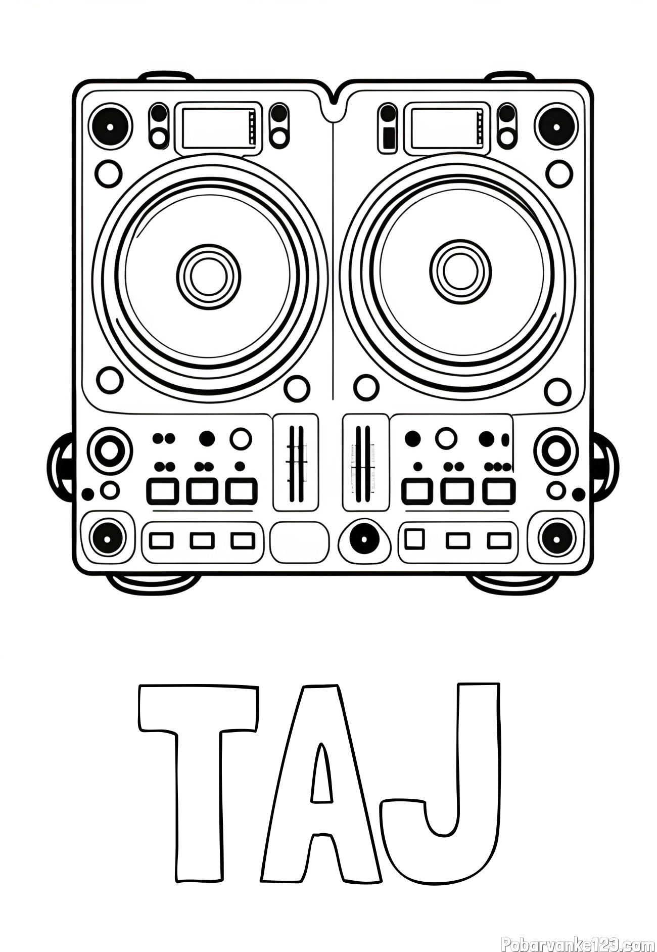 Pobarvanka imena TAJ in pobarvanka DJ MIXER