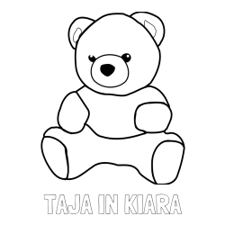 Online izdelana pobarvanka - Pobarvanka imena TAJA IN KIARA in pobarvanka medvedka