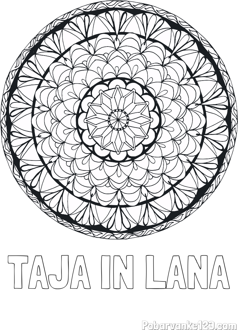 Pobarvanka imena TAJA IN LANA in mandale 4