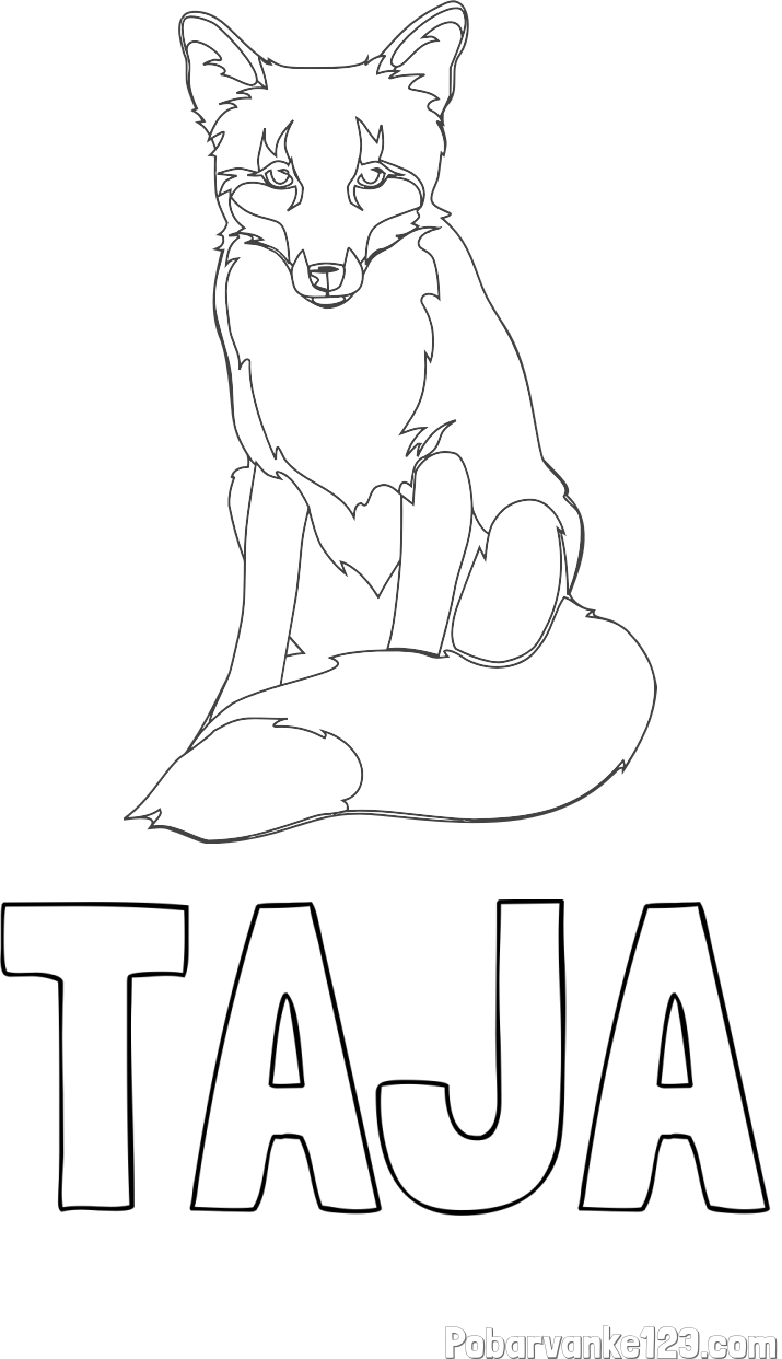 Pobarvanka imena TAJA in pobarvanka lisice