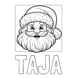Online izdelana pobarvanka - Pobarvanka imena TAJA in pobarvanka nasmejanega Božička