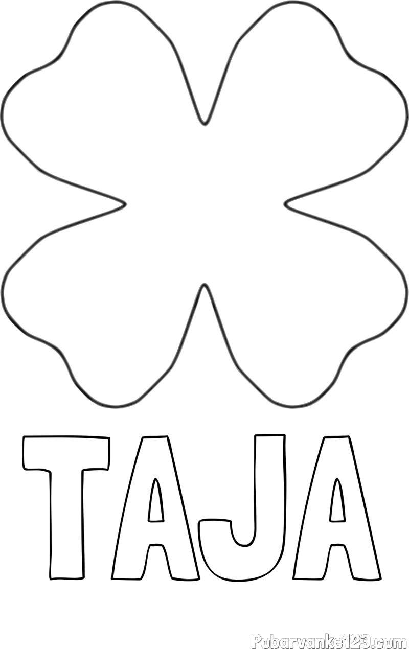 Pobarvanka imena TAJA in pobarvanka štiriperesna deteljica