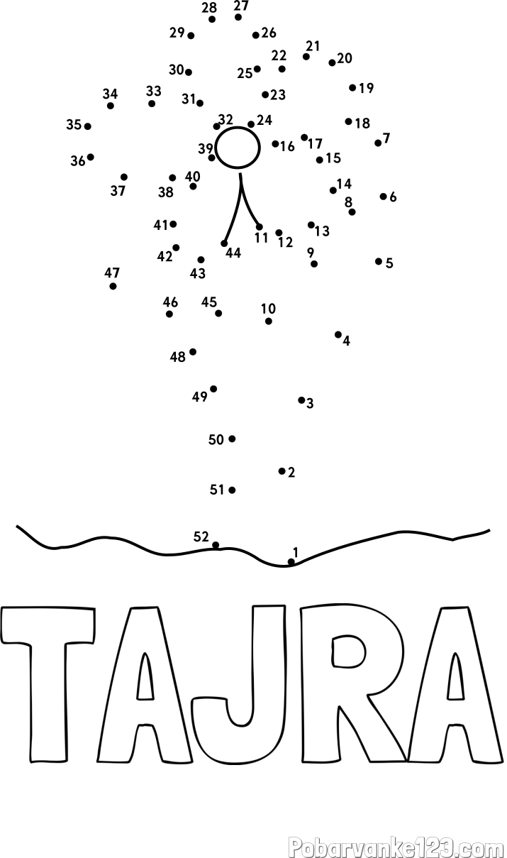 Pobarvanka imena TAJRA in Črtna pobarvanka cvetlice