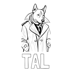 Online izdelana pobarvanka - Pobarvanka imena TAL in pobarvanka kužka detektiva