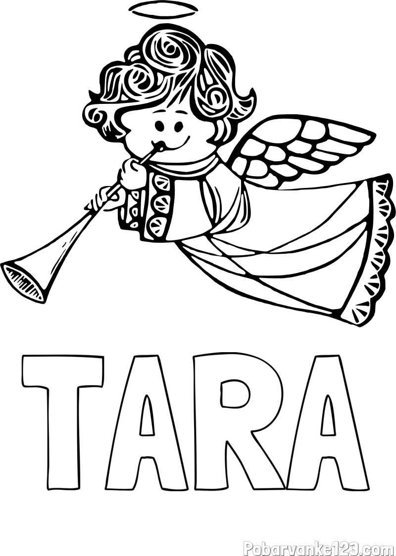 Pobarvanka imena TARA in pobarvanka angelčka