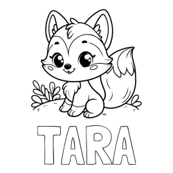 Pobarvanka imena TARA in pobarvanka lisičke